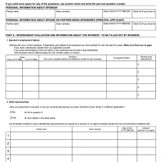 Form IMM 5532. Relationship Information and Sponsorship Evaluation