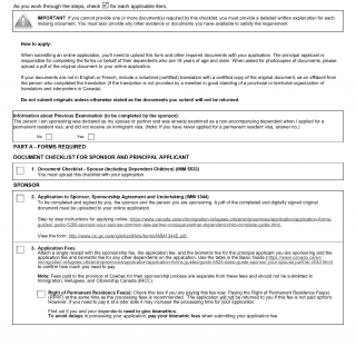 Form IMM 5533. Document Checklist Spouse (including dependent children)