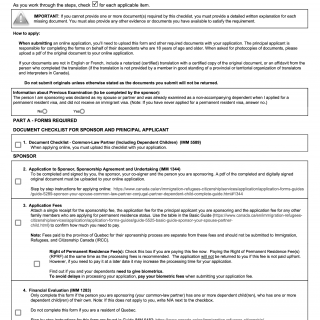IMM 5589. Document Checklist - Common-Law Partner (Including Dependent Children)