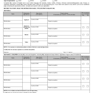 Form IMM 5645. Family Information 
