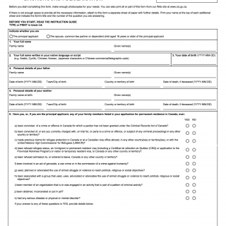 IMM 5669. Schedule A: Background/Declaration