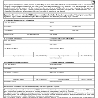 Form IMM 5744. Consent for an Access to Information and Personal Information Request