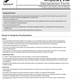 INZ 1241. Partner And Child Temporary Visa Declaration Form | Forms ...