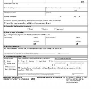 Form ISS-TITLE. Out-of-State Resident Duplicate Title Application
