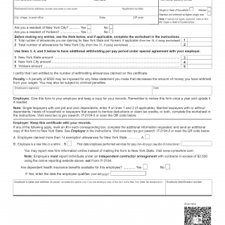 Form IT-2104. Employee’s Withholding Allowance Certificate