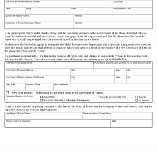 Form ITD 3366. Affidavit of Repossession