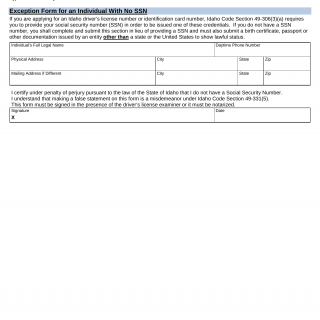 Form ITD 3521. Certification of No Social Security Number (SSN)