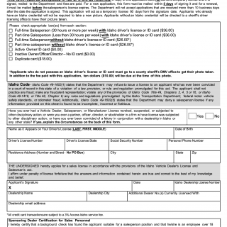 Form ITD 3171. Personal History and Application for Salesperson license