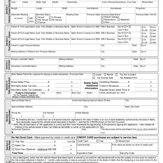 Form ITD 3337. Application for Certificate of Title (Idaho)