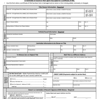Form ITD 3371 - Affidavit of Lost Title and Application for Title