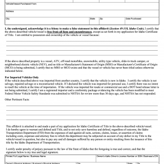 Form ITD 3410. Indemnifying Affidavit