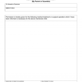 LDSS-0850. Consent for Childs Special or Emergency Medical or Surgical ...