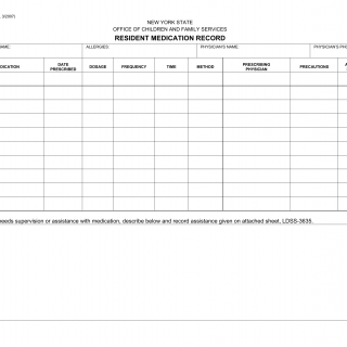 LDSS-3634. Resident Medication Record