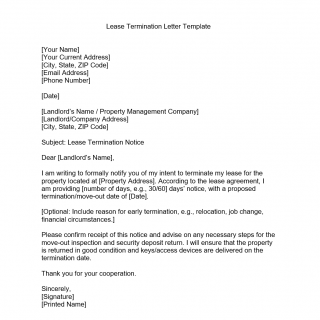 Lease Termination Letter Template Lease Termination Letter Template
