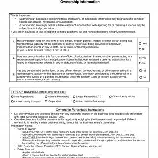 Form LF601. Ownership Information - Texas