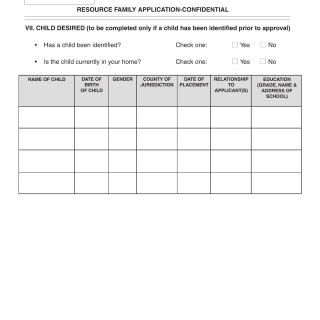Form LIC 01C. Resource Family Application-Confidential - California