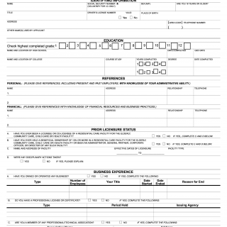 Form LIC 215. Applicant Information