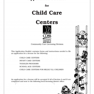 Form LIC 281A. License Application And Instructions For Child Care Centers - California