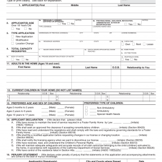 Form LIC 283. Foster Family Home Application - California