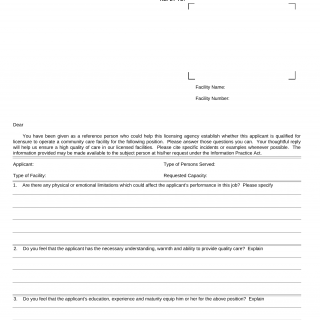 Form LIC 301. Reference Request - California