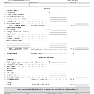 Form LIC 403. Balance Sheet - California