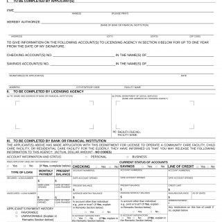 Form LIC 404. Financial Information Release And Verification - California