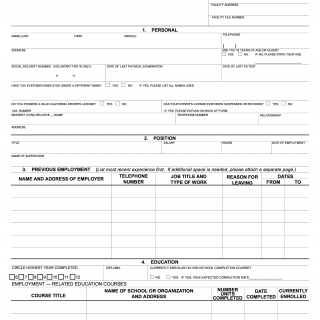 Form LIC 501. CCL/Personnel Record