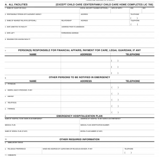 Form LIC 601. Identification And Emergency Information