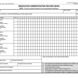 LIC 622A. Medication Administration Record (MAR)