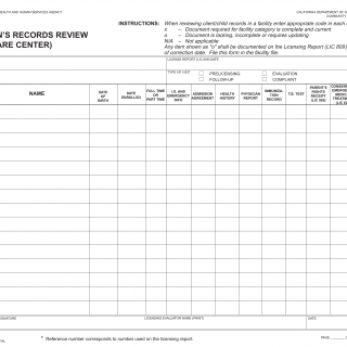 Form LIC 857. Children's Record Review - California