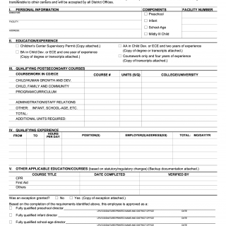 Form LIC 9096. Evaluation Of Director Qualifications