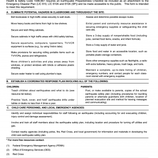Form LIC 9148. Earthquake Preparedness Checklist (EPC)
