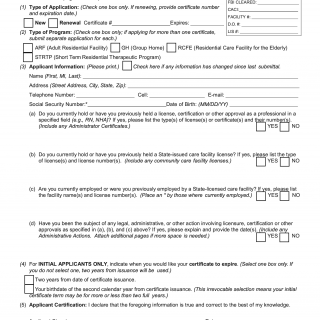 Form LIC 9214. Application for Administration Certification ...