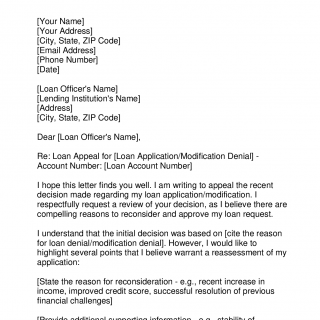 Loan Appeal Letter | Forms - Docs - 2023