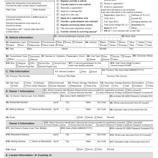 Mass RMV 1 - Registration And Title Application | Forms - Docs - 2023