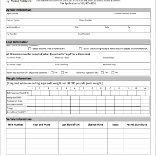 Form MCD-301A. Application for Annual Oversize/Overweight Exempt Permit - Texas