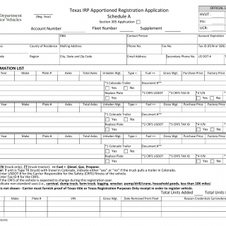 Form MCD-356. Texas IRP Apportioned Registration Application Schedule A ...