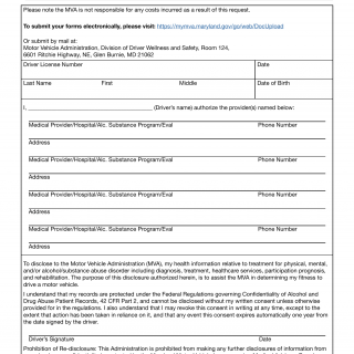 MD MVA Form DC-088 - Consent for the Release of Confidential Information