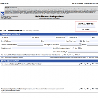 Form MCSA-5875. Medical Examination Report (MER) 
