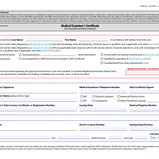 Form MCSA-5876. Medical Examiner's Certificate (MEC)