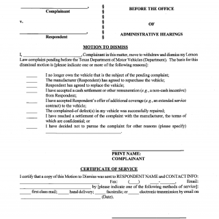 Motion To Dismiss Form - Texas | Forms - Docs - 2023