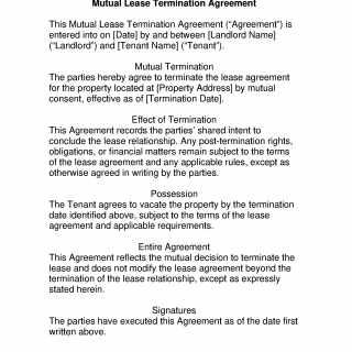Mutual Lease Termination Agreement