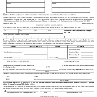 Form MV-901A. Notice of Lien and Sale