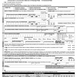 Form MV-82. Vehicle Registration/Title Application