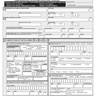Form MV-82TON.  Application for Title 