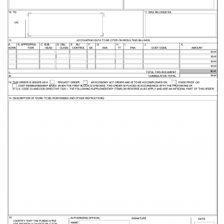 NAVCOMPT Form 2275. Order for Work and Services