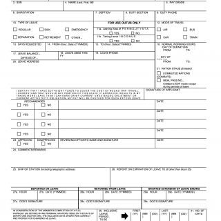 NAVCOMPT Form 3065. Leave Request/Authorization