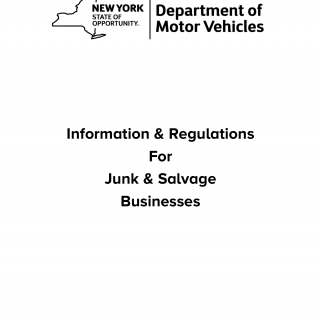 NYS DMV Form CR-81. Information and Regulations for Junk & Salvage Businesses