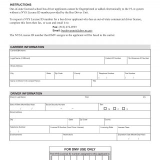 NYS DMV Form DS-500. Article 19-A Request for NYS License ID Number