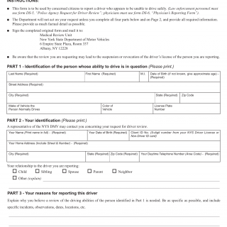 NYS DMV Form DS-7. Request for Driver Review